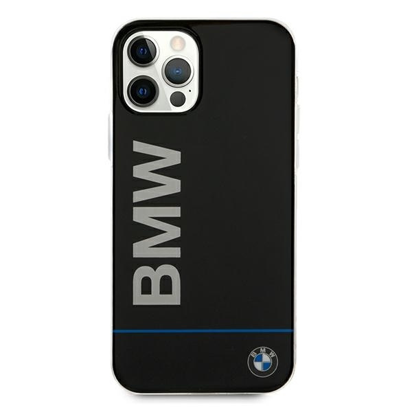 BMW Hülle Apple iPhone 12 12 Pro Signatur gedrucktes Logo BMHCP12MPCUBBK Schwarz Hardcase