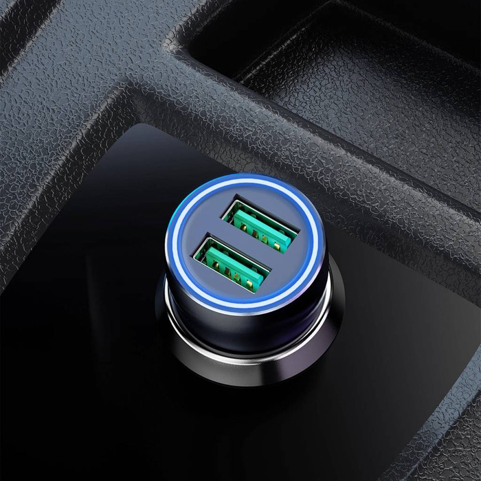 Dudao R4+ nabíjačka auto 2xUSB-A 120W 3A šedá