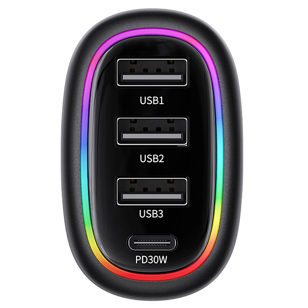 USAMS Charg. sam. 1xUSB-C 3xUSB-A C34 48W 3A+C PD Fast Charge black/black CC170CC01 (US-CC170)