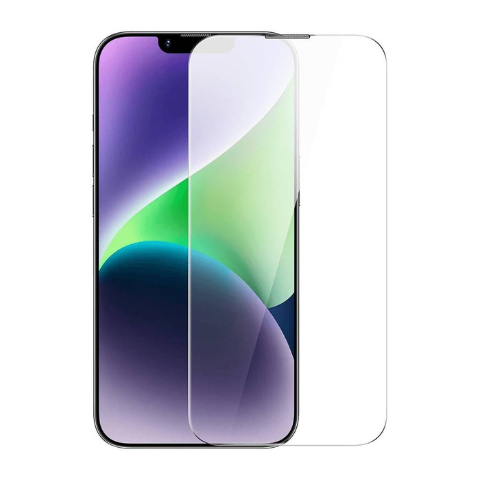Baseus Pantalla Completa Cristal Templado para iPhone 14 Plus / 13 Pro Max con Tapa Altavoz 0.4mm + Kit de Montaje