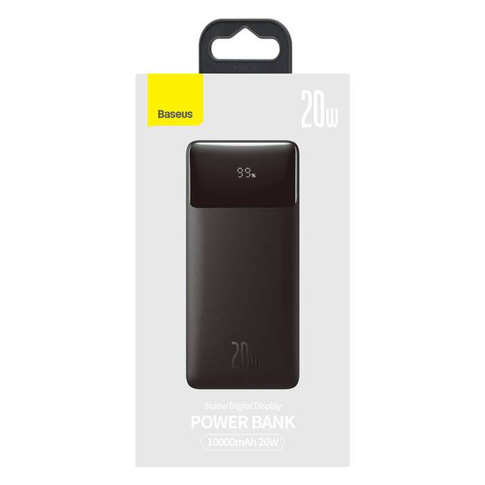 Baseus Bipow Fast Charging Power Bank 10000mAh 20W černá (Overseas Edition) + USB-A - Micro USB 0,25m černý kabel (PPBD050301)