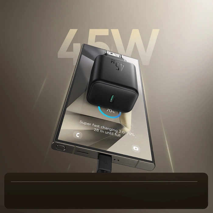 Joyroom JR-TCG13 45W GaN-Netzladegerät für Samsung Ultra – Schwarz