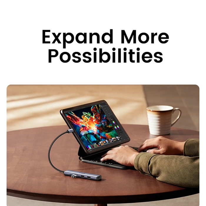 Adaptateur HUB UGREEN CM478 USB-C vers HDMI, USB-A 3.0, 2x USB-A 2.0, PD