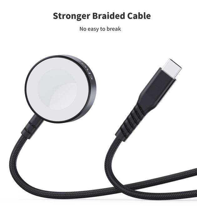 Caricabatterie wireless Choetech T319 MFI 5W per Apple Watch + cavo USB-C - nero