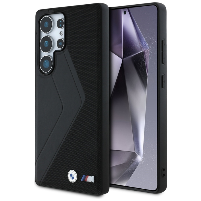 Hülle BMW Leder Übergröße Streifen MagSafe für Samsung Galaxy S25 Ultra schwarz