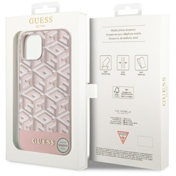 Hülle Guess GUHMP14MHGCFSEP iPhone 14 Plus 6,7" rosa/rosa hart case GCube Stripes MagSafe Case