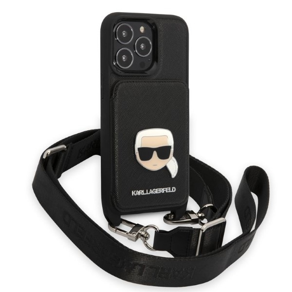 Coque Karl Lagerfeld Klhcp13lsakhpk iPhone 13 Pro / 13 6.1" Hardcase Saffiano Metal Karl Head Case
