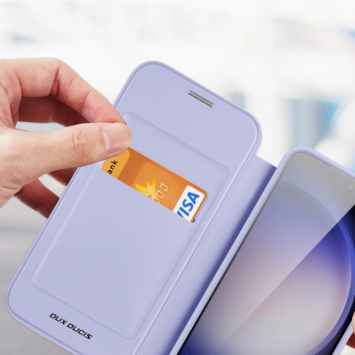 Dux Ducis Skin X Pro Hülle für Samsung S24 mit Magnetring und Klappe – Lila