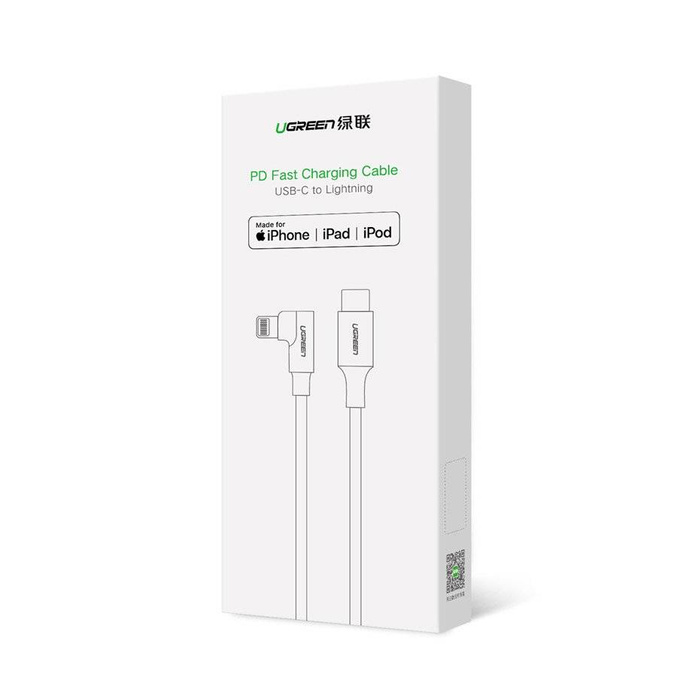 Ugreen MFI ad angolo retto con spina USB tipo C laterale - Lightning Power Delivery 3 A 1 m grigio (60763 US305)
