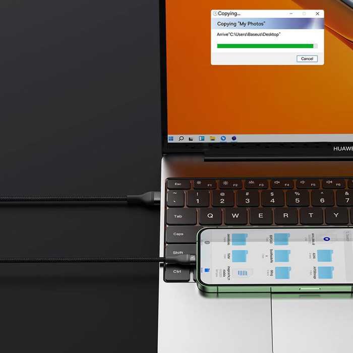 Baseus Flash Series Ⅱ 3in1 Cavo di ricarica rapida da USB-A a USB-C / Micro-USB / Lightning 66 W 480 Mbps 1,2 m Nero