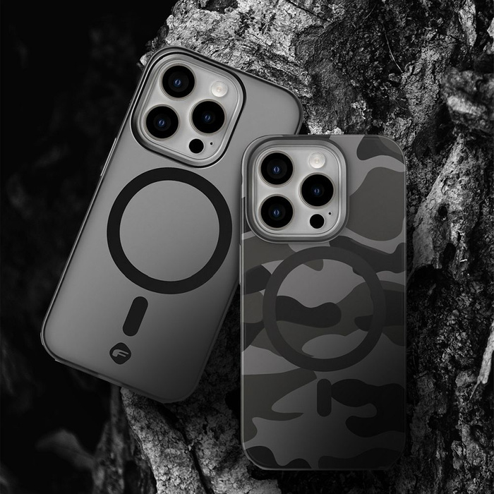 Etui na iPhone 16 PLUS Forcell F-Protect Levels Dual Layer 4D technology zgodny z MagSafe Military Drop-Test smoky black