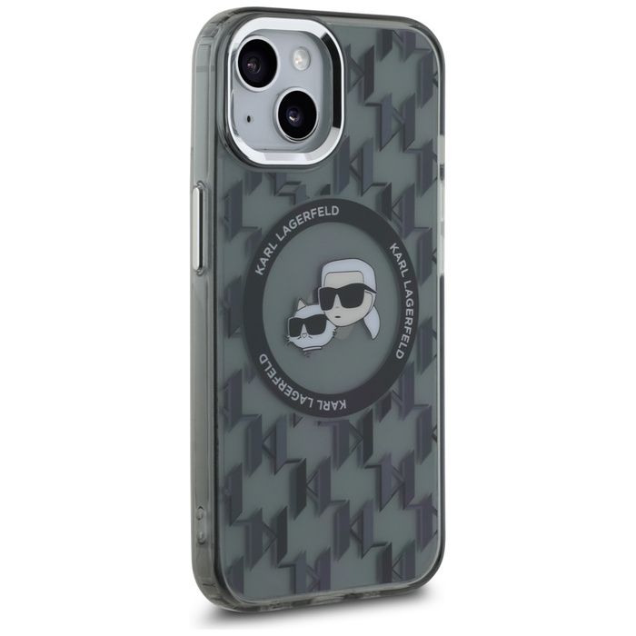 Karl Lagerfeld KLHMP15SHMCKMHK iPhone 15 6.1" czarny/black IML Monogram Karl&Choupette Head MagSafe