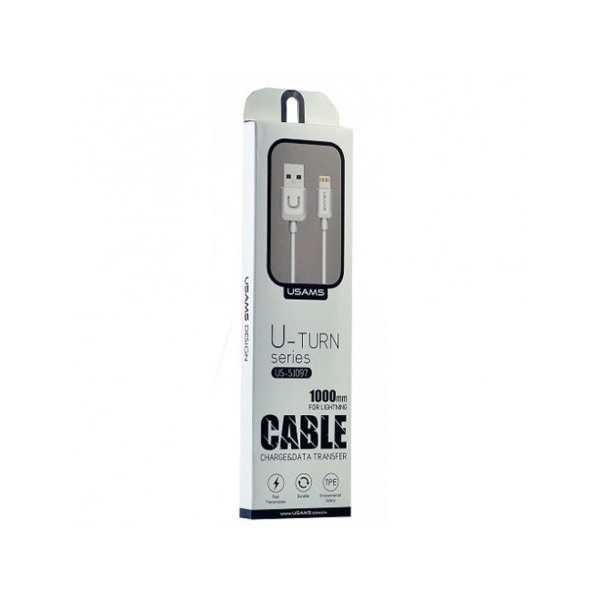 Kábel USAMS USB-A Lightning U-Turn 1m 2A IPUSBXD02 US-SJ097 White
