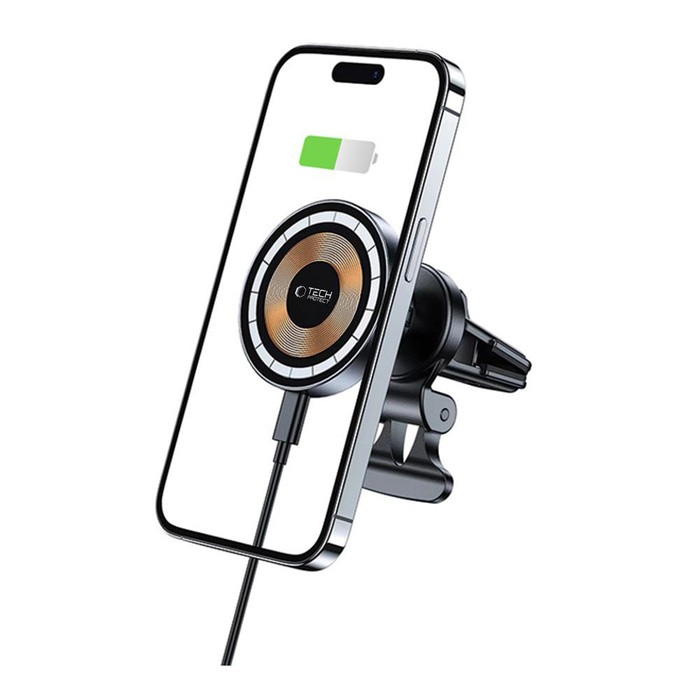 TECH-PROTECT MM15W-V5 MagNETIC MagSafe VENT MOUNT CAR WIRELESS CHARGER 15W BLACK