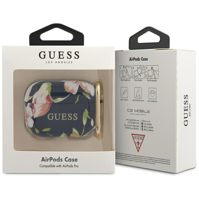 Case GUESS Apple AirPods Pro Cover Flower Collection Blue Case