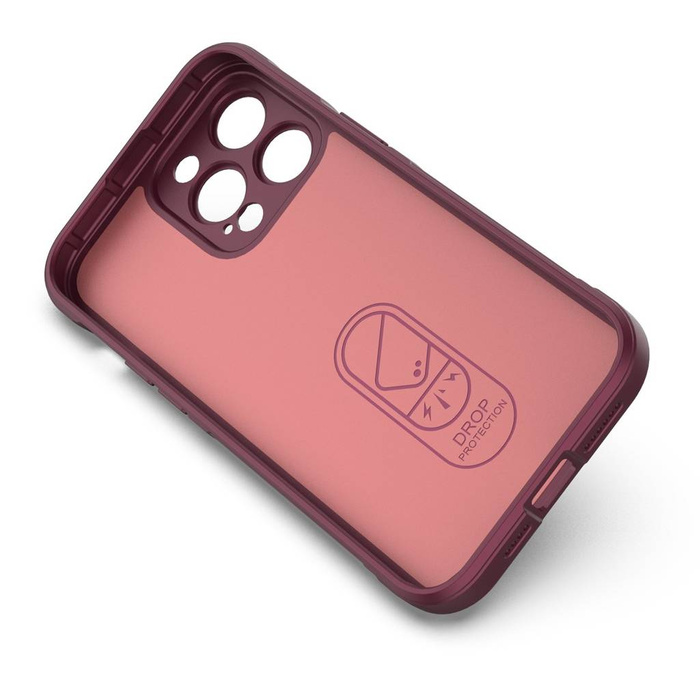 Magic Shield Case Hülle für iPhone 14 Pro Max elastische gepanzerte Hülle in Burgund