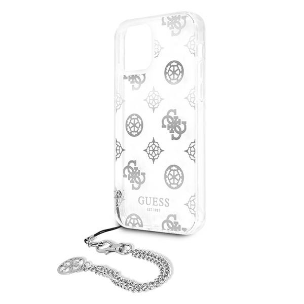  GUESS   12 Pro Max Peony Chain Collection Silver Hardcase