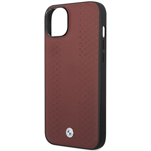 Cover BMW BMHCP14S22RFGR iPhone 14 6,1" bordeaux/ bordeaux Pelle con motivo a diamante