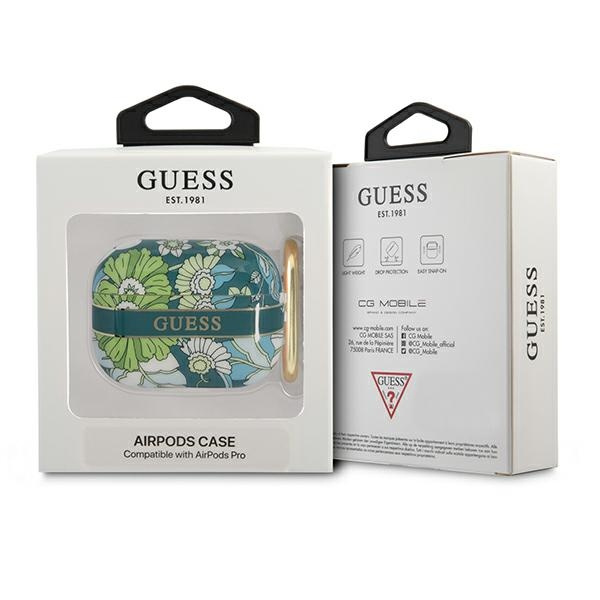 Case GUESS Apple AirPods Pro Cover Flower Strap Collection Green Case