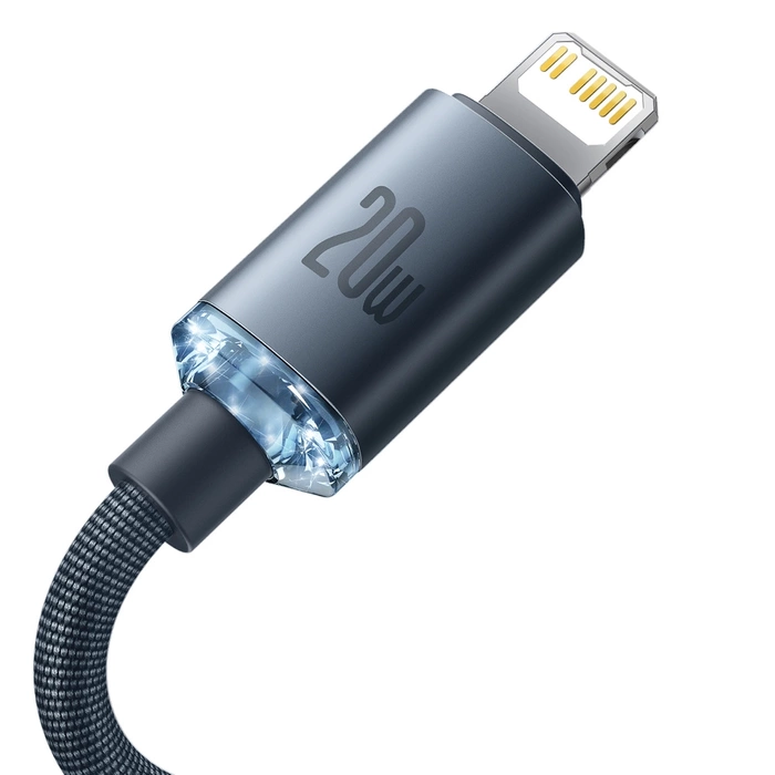 Cavo dati di ricarica rapida della serie Baseus Crystal Shine da USB tipo C a Lightning 20 W 2 m nero (CAJY000301)