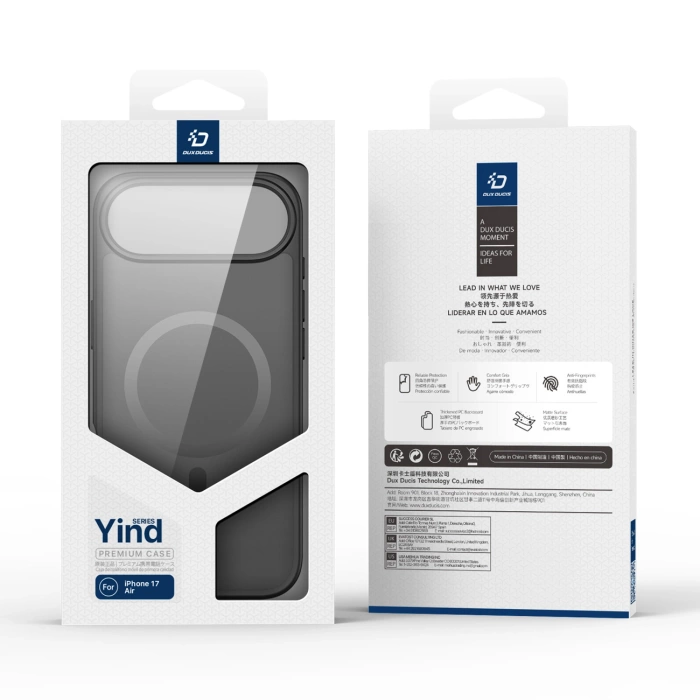 Dux Ducis Yind iPhone 17 Air Hülle kompatibel mit MagSafe - Schwarz
