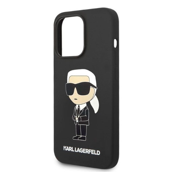 Puzdro Karl Lagerfeld iPhone 14 Pro Max 6,7" hardcase black/black Silicone Ikonik
