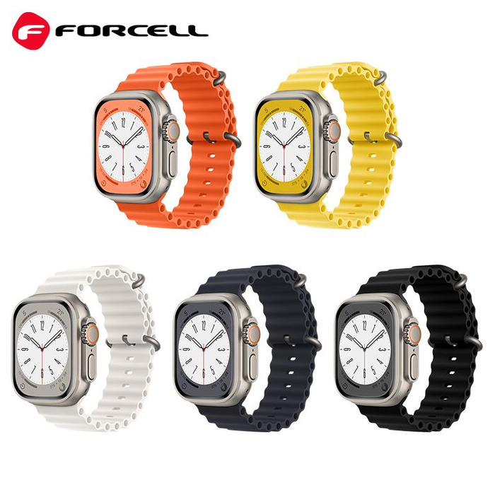 Pasek do Apple Watch Forcell F-Design FA12 dziurki silikon 38 / 40 / 41 mm zólty