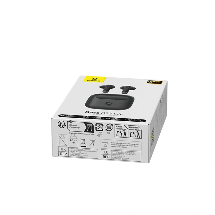 Słuchawki douszne Baseus Bass BS2 Lite TWS - czarne