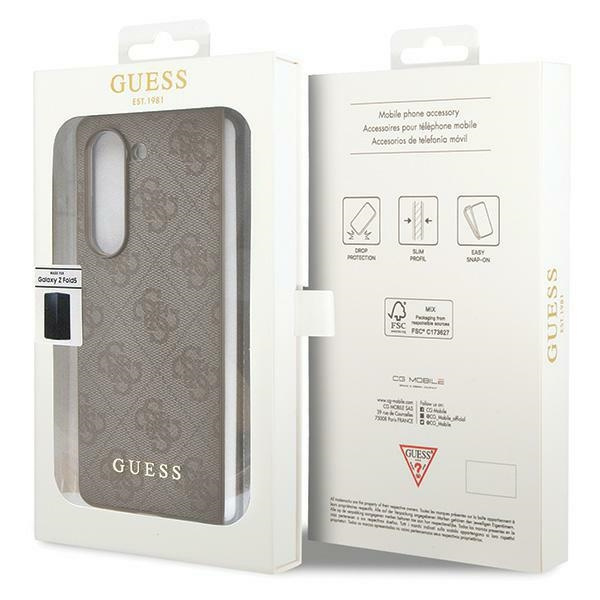 Guess GUHCZFD5GF4GBR F946 Z Fold5 marrón/marrón durocase 4G Charms Collection