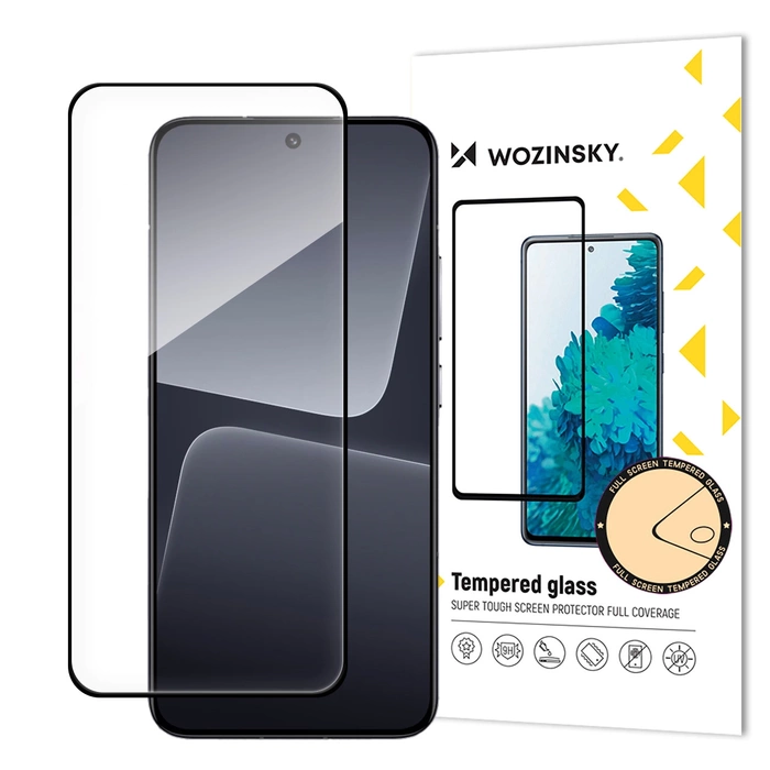 Verre trempé Wozinsky Full Glue avec cadre noir pour Xiaomi 14