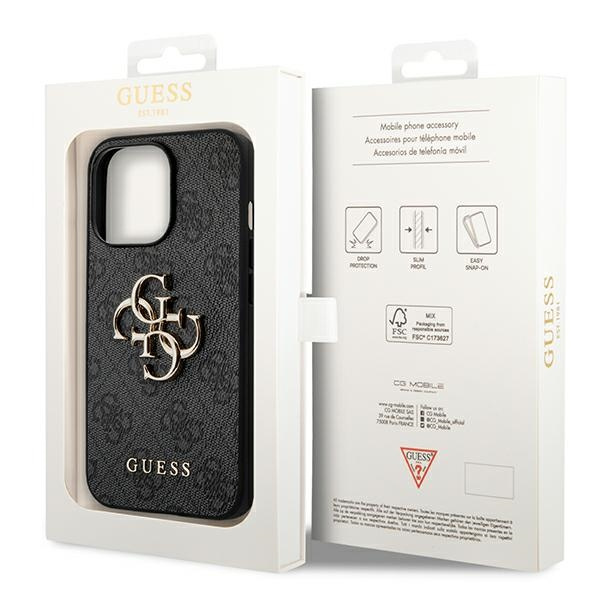 Hülle Guess iPhone 14 Pro Max 6.7" grau/grau hartcase 4G Big Metal Logo