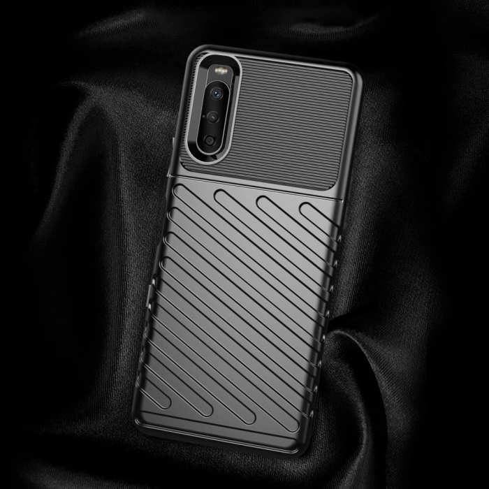 Thunder Case elastyczne pancerne etui pokrowiec Sony Xperia 10 III czarny