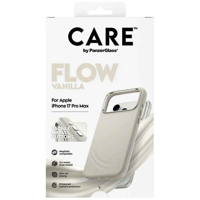 Etui CARE by PanzerGlass FLOW MagSafe do iPhone 17 Pro Max waniliowy