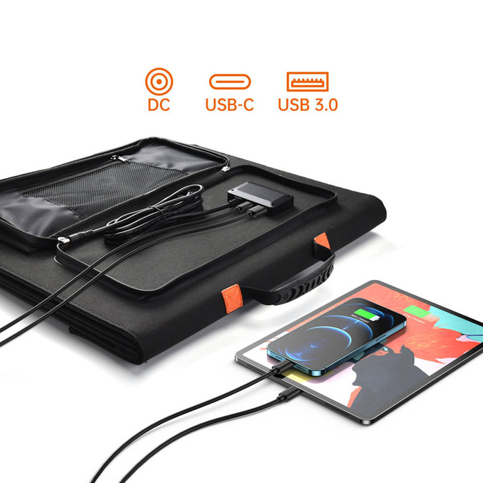 Choetech skládací solární nabíječka 120W 1 x USB typu C / 2 x USB typu A (SC008)