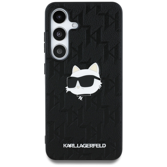 Etui Karl Lagerfeld Leather Monogram Pin  Logo Choupette Head do Samsung Galaxy S25+ czarny