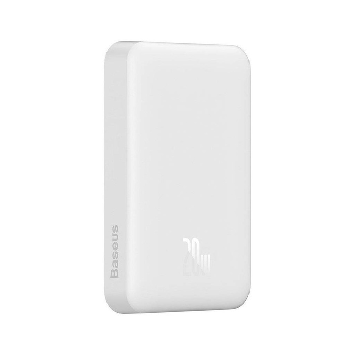 Baseus Magnetic Mini powerbanka s indukčním nabíjením MagSafe 15W / rychlé nabíjení PD QC 20W 10000mAh bílá (Overseas Edition) + Xiaobai Series kabel USB-C - USB-C 60W 3A 0,5m bílá