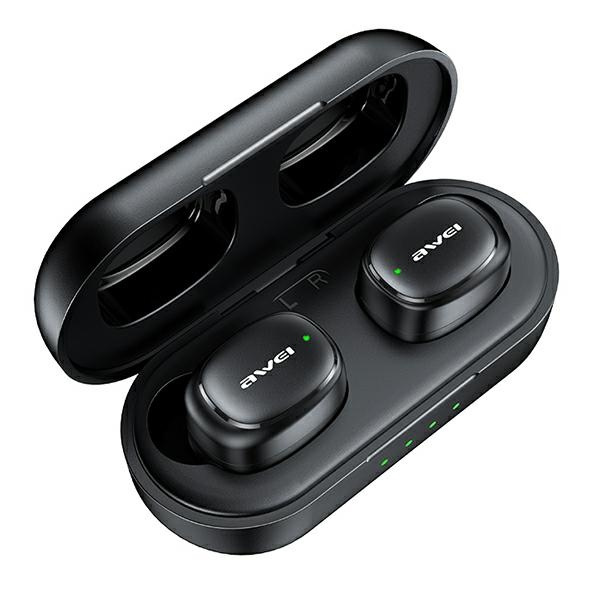 AWEI kopfhörer Bluetooth 5.1 T13 Pro TWS + Dockingstation schwarz/schwarz
