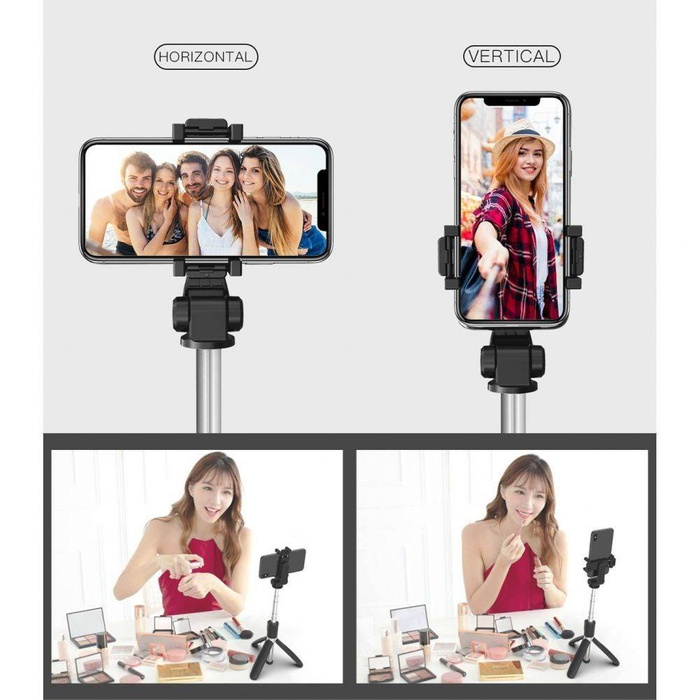 TECH-PROTECT L01S WIRELESS SELFIE STICK TREPPIEDE NERO 