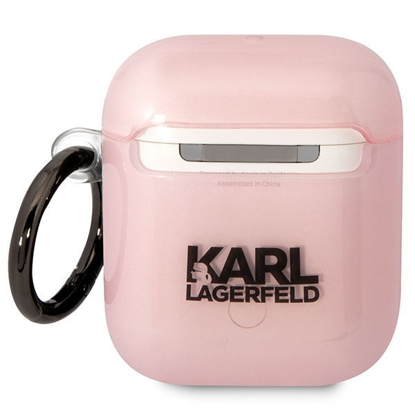 Karl Lagerfeld KLA2HNCHTCP Airpods 1/2 cover rosa/rosa Iconic Choupette