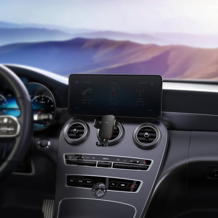 Baseus Metal AgeⅡ holder gravity for round car air vents black (SUJS030001)