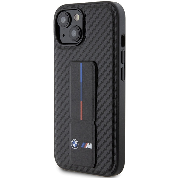 Cover Bmw Bmhcp15sgspcck IPhone 15 6,1" nero/nero Hardcase Grip Stand Smooth &amp; CarbonCase