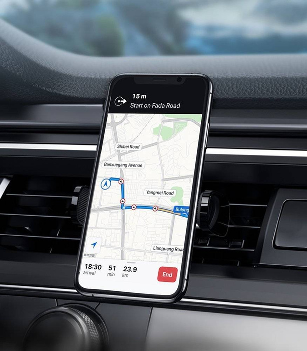 Support de téléphone de voiture Baseus pour grille d&#39;aération noir (SUGP-01)