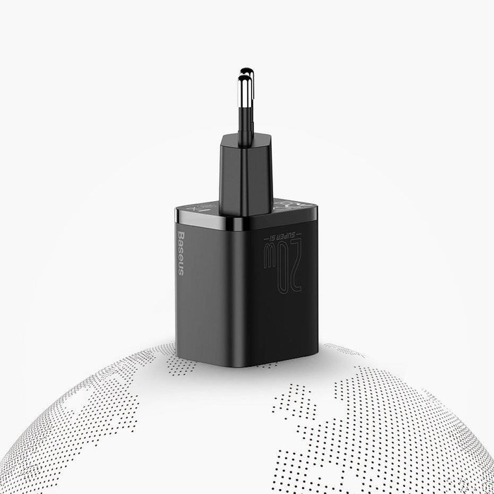 Chargeur mural rapide Baseus Super Si 1C USB Type C 20 W Power Delivery noir (CCSUP-B01)