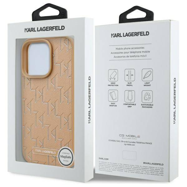 Etui Karl Lagerfeld iPhone 16 Pro Max 6.9" beżowy/beige hardcase Hot Stamp Magsafe