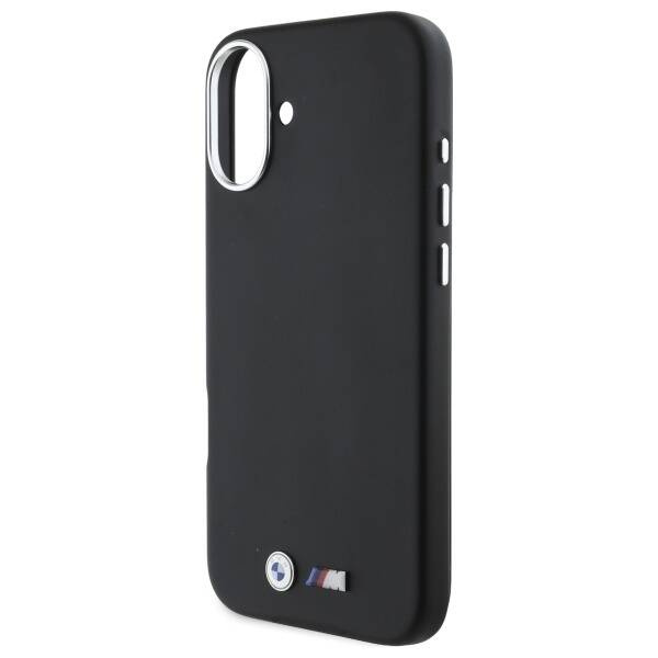 Case BMW iPhone 16 Plus black/black hardcase M Smooth Full Wrapped Metal MagSafe