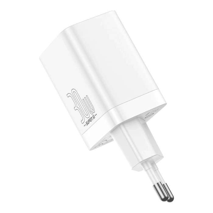 Baseus Super Si Pro USB / USB Typ C Schnellladegerät 30W Power Delivery Schnellladung weiß (CCSUPP-E02)