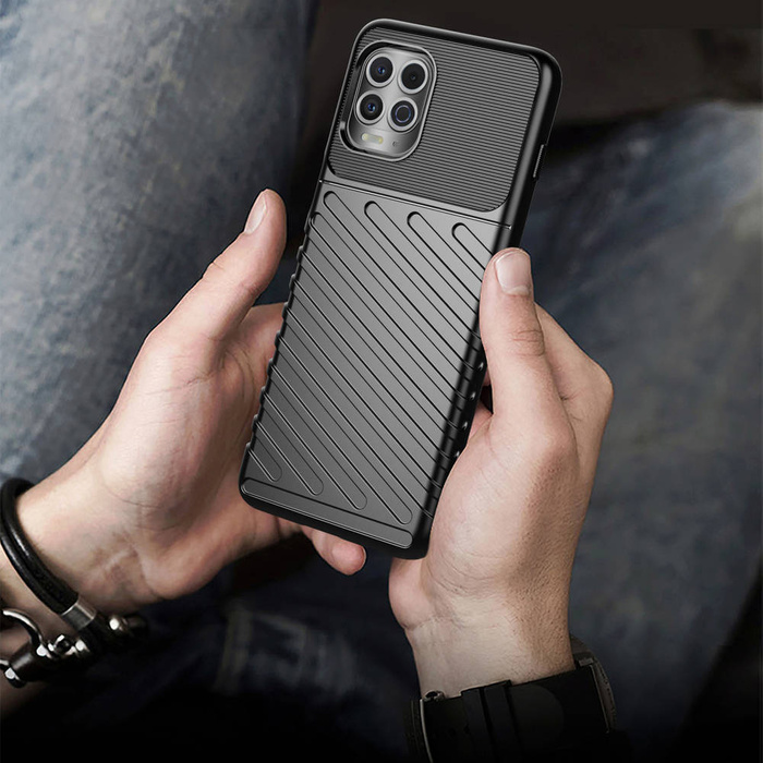 Thunder Case Custodia in TPU flessibile resistente e robusta per Motorola Moto G100 / Edge S nero