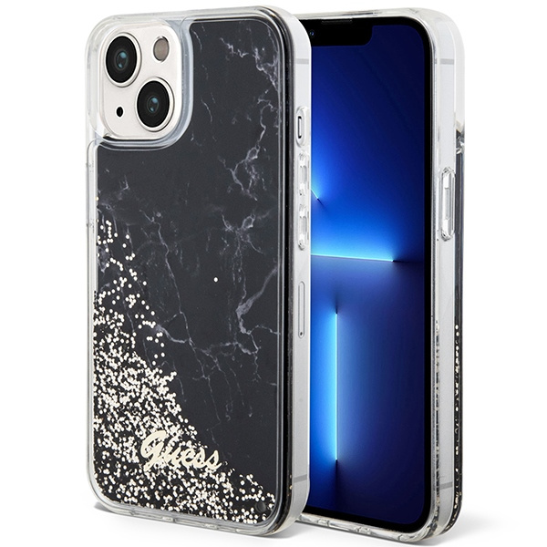 Coque Guess GUHCP14SLCSGSGK iPhone 14 6.1" noir/noir durcase Liquid Glitter Marbre Case