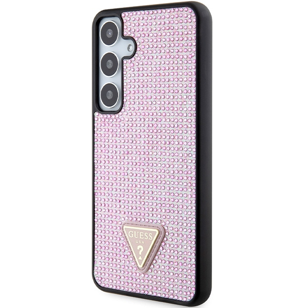 Etui Guess GUHCS24MHDGPPP S24+ S926 różowy/pink hardcase Rhinestone Triangle Case