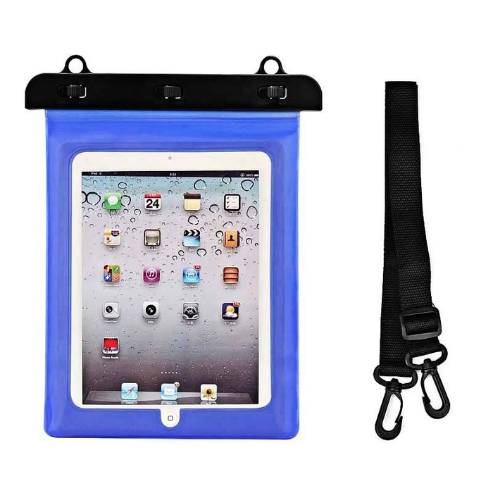PVC voděodolné pouzdro na tablet - modré